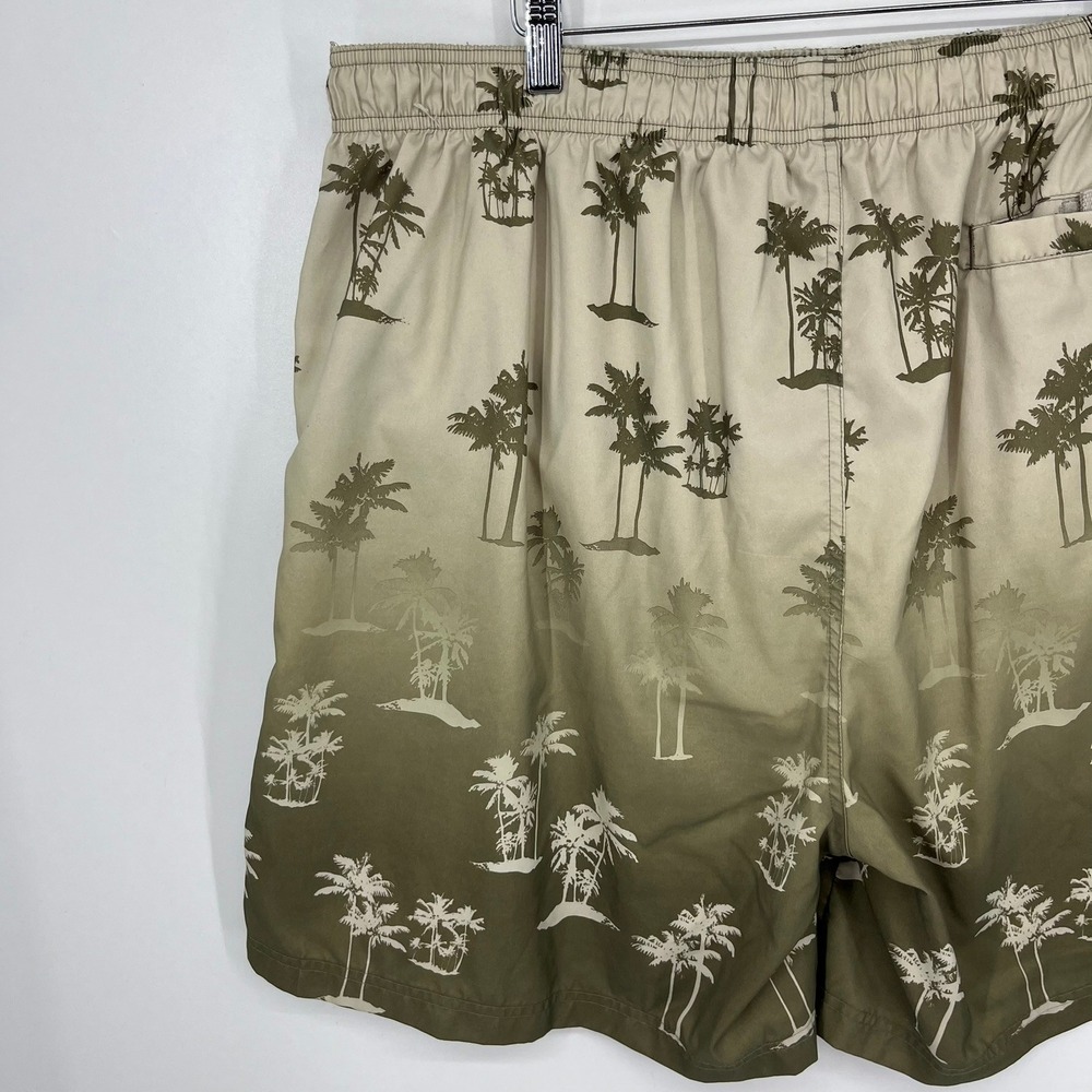 Croft & Barrow Mens XXL Swim Trunks Palm Tree Tropical Ombre Green Board Shorts - Picture 9 of 12